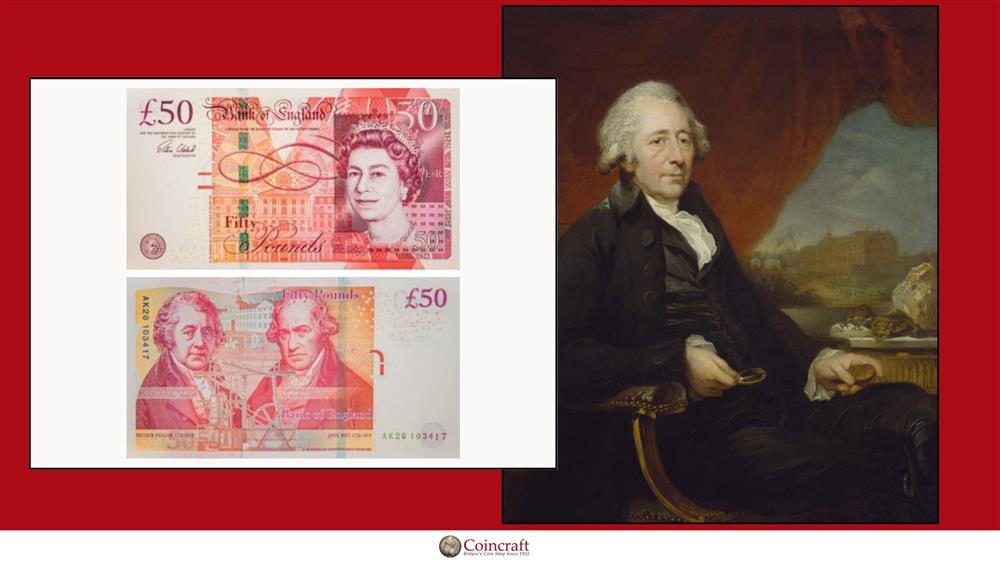 British £50 Honouring Matthew Boulton (former Scottish inventor and mechanical engineer)